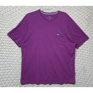 Tommy Bahama T-Shirt Mens Sz L Purple Crew Neck Short Sleeve 100% Supima Cotton